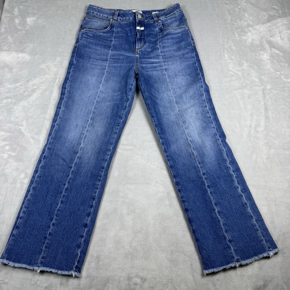 Closed Gill‎ 91090 Jeans Women Size 27 Blue Raw Hem Straight Leg Stretch